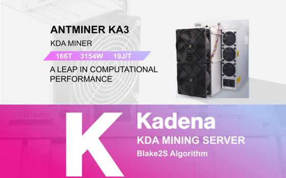 Crypto van Bitmainant miner KDA Antminer KA3 166Th Kadena de Mijnwerker Value Mining Machine van Muntstukasic