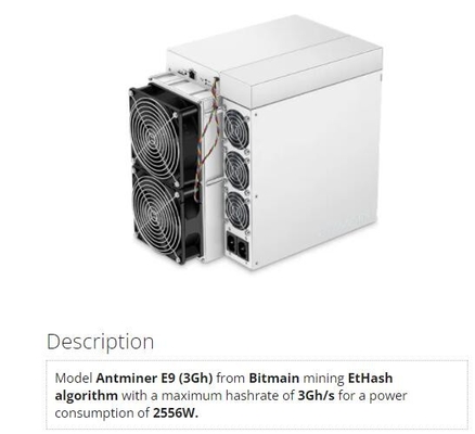 Van de rentabiliteitsethash ETH enz. van Bitmainasic Antminer E9 3Gh/S 2556W bitmain antminer e9 voordeligste asics