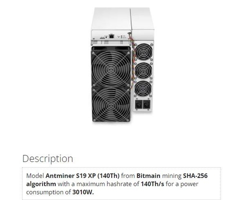 Van de MijnwerkersAntminer S19 XP van Bitmain BTC van de Ethernetinterface het Blokketen 140Th Mijnwerker