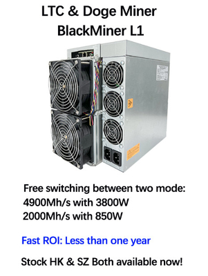 Van de Machineltc Litecoin van de Blackminerl1 Scrypt Mijnbouw de Dogemijnwerker 4900Mh 3800W