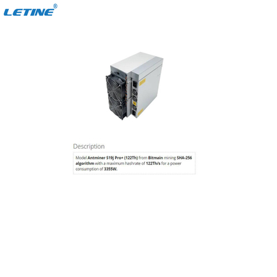 Bitmainbtc Mijnwerker Bitcoin Miner S19j Pro+ 122T SHA 256 de Keten van het Algoritmeblok Mijnwerker 3355W