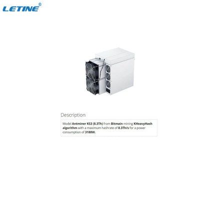 KHeavyHashrj45 Ethernet Bitmain Asic Antminer KS3 8.3Th/S KASPA Mijnbouw