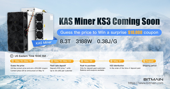 De Mijnwerker van de Mijnbouwantminer KS3 8.3T 3188W Asic van het KHeavyHashkaspa Muntstuk