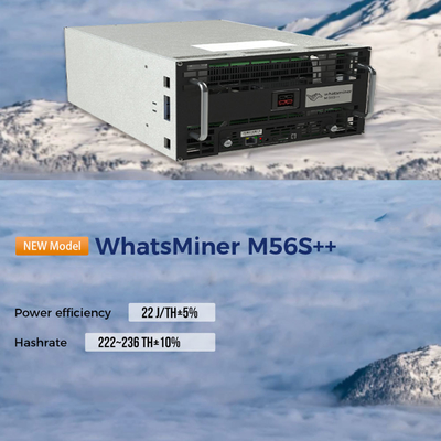 WhatsMiner M56S die M56S++ MicroBT algoritme sha-256 met maximum ontginnen hashrate