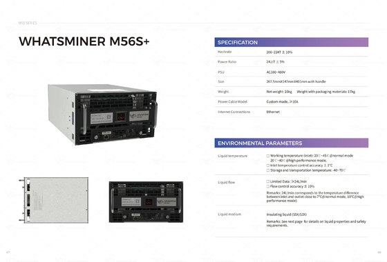 Hydro het Koelen MicroBT Whatsminer M56s 194t 222t M53s++ 22j/T Waterkoeling