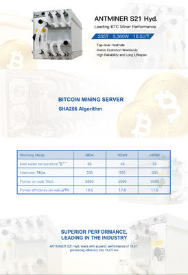 Nieuwe S19e XP Hyd 251T 5522W 22J BTC BCH BSV SHA256 Hydro-cooling Miner