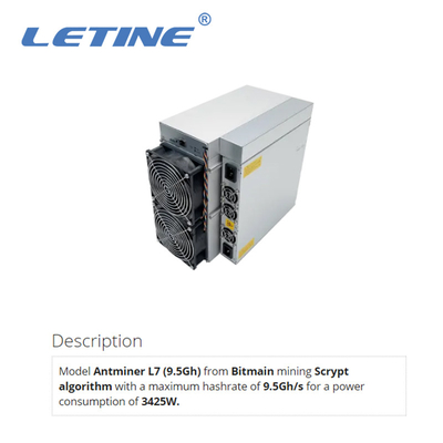 Van de de Dogemijnbouw van Bitmainasic Antminer L7 9500Mh/s LTC de Machineconsumptie van de Mijnwerker van 3425W Asic