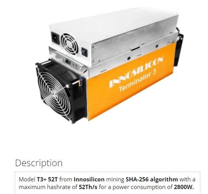 T3+39t 43T 50T 52T 57T Innosilicon Asic Mijnwerker sha-256
