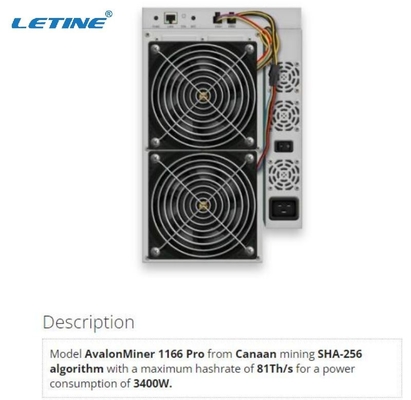 Avalon 1166 Pro van de MijnwerkersBlockchain van 81T Asic Bitcoin de mijnwerkers75db BTC mijnwerker