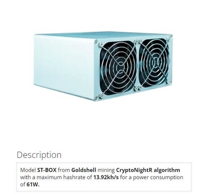 de Mijnwerkers ST-Doos 61W van 13.92kh/S Goldshell Cryptonight Asic