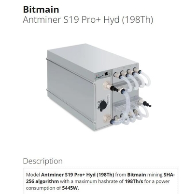 de 198Th Waterkoeling van de MijnwerkersAntminer S19 Pro+ Hyd van 5445W j0-10 Asic
