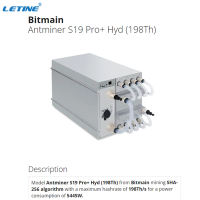 Sha-256 Algoritme Bitmain Asic Antminer Bitmain Antminer S19 Pro+ Hyd 198Th