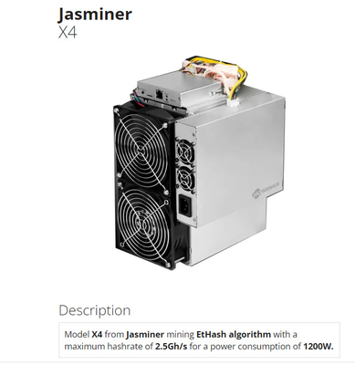 Crypto van JASMINER X4 2.5GH 5GB ETH enz. 1200W ETCHASH ETHHASH asic mijnwerker