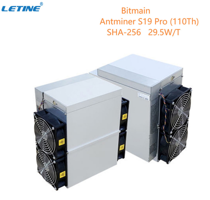 SHA 256 de Mijnwerker Bitmain Antminer S19 Pro 110ste 3250W van Asic Bitcoin