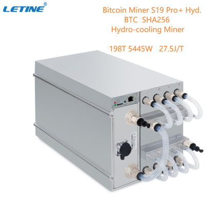 Het hydro Koelen BTC Asic Antminer Bitmain Antminer S19 Pro+ Hyd 198Th 27.5W/T