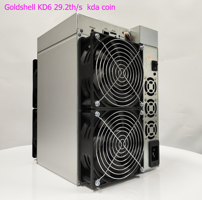 goldshell KD6 hashrate 29.2Th/s van Goldshell-het algoritme van mijnbouwkadena voor een machtsconsumptie van 2630W.