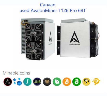 1126 Pro Gebruikt Avalon Miner 68Th/S 50W/T SHA 256 Algo voor Mijnbouw Bitcon